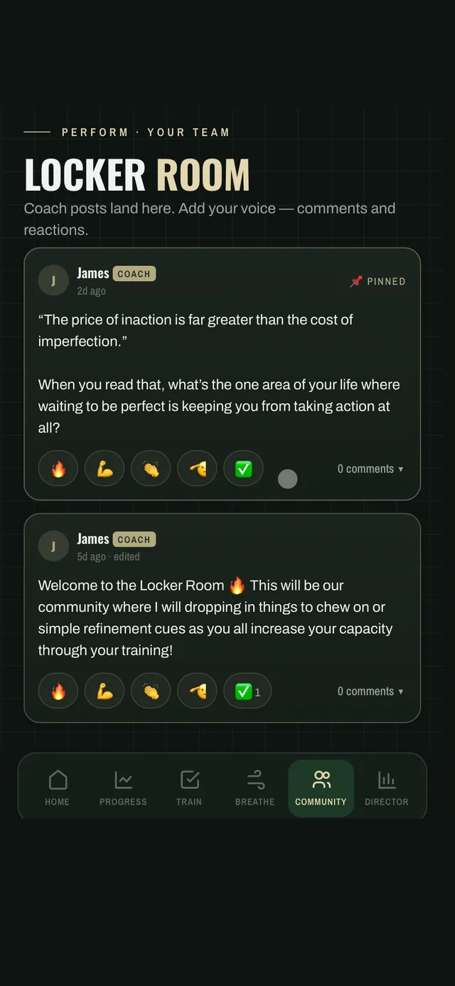 Locker Room — coach posts from James and Matt